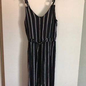 Black and white stripped jumpsuit